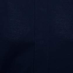 Pre Owned Armani Collezioni Navy Blue Cotton Long Sleeve Collarless Shirt L