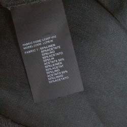 Armani Collezioni Dark Green Linen Blend Elasticized Waist Trouser XL