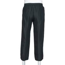 Armani Collezioni Dark Green Linen Blend Elasticized Waist Trouser XL