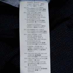 Pre Owned Armani Collezioni Navy Blue Textured Wool Blend Jacket XL