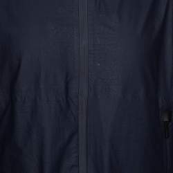 Pre Owned Armani Collezioni Navy Blue Water Repellent Zip Front Jacket XXL