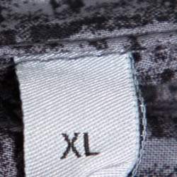 مملوكة مسبقًا Armani Collezioni Grey Texture Print Cotton Button Front Shirt XL