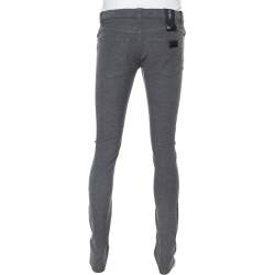 Pre Owned بنطلون أرماني كوليزوني جي06 قصه مجسمه مزيج قطن رصاصي مقاس وسط (ميديوم)