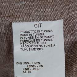 Pre Owned Armani Collezioni Brown Linen Shirt M