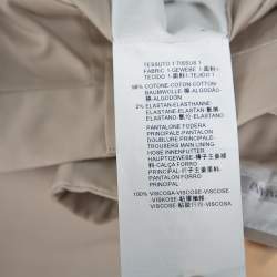 Pre Owned بنطلون أرماني كوليزوني قصه كلاسيكية قطن بيج مقاس كبير (لارج)