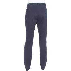 Pre Owned بنطلون أرماني كوليزوني ضيق قطن أزرق كحلي مقاس كبير جداً جداً جداً جداً (اكس اكس اكس اكس لارج)