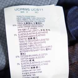 Pre Owned Armani Collezioni Navy Blue Wool Contrast Waistband Trim Tailored Trousers 4XL