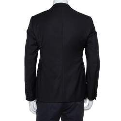 Pre Owned Armani Collezioni Black Wool  M Line Drop 8 Tailored Blazer L
