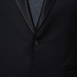 Pre Owned Armani Collezioni Black Wool  M Line Drop 8 Tailored Blazer L