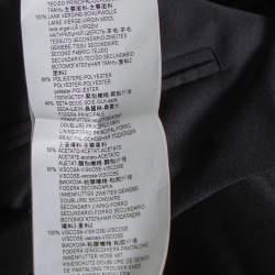 Pre Owned بنطلون أرماني كوليزوني أرجل مستقيمة صوف أسود مقاس كبير (لاارج)