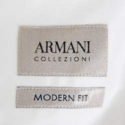 Pre Owned Armani Collezioni White Cotton Button Front Modern Fit Shirt XL
