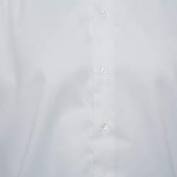 Pre Owned Armani Collezioni White Cotton Button Front Modern Fit Shirt XL