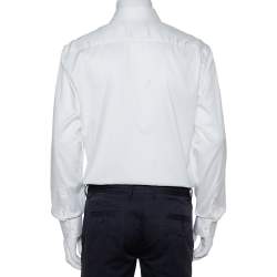 Pre Owned Armani Collezioni White Cotton Button Front Modern Fit Shirt XL