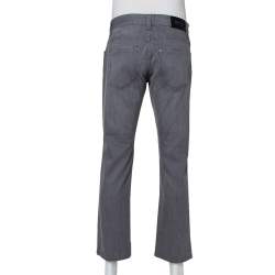 Pre Owned Armani Collezioni Grey Denim Low Rise Tight Leg Regular Fit Jeans M