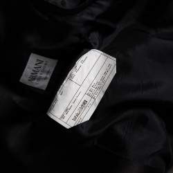 Pre Owned Armani Collezioni Navy Blue Wool Satin Trim Button Front Blazer XXL