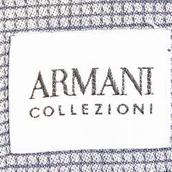 Pre Owned Armani Collezioni Navy Blue Cotton Button Front Shirt M