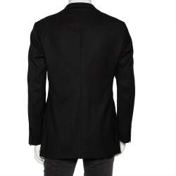 Armani Collezioni Charcoal Grey Wool Single Breasted Blazer L