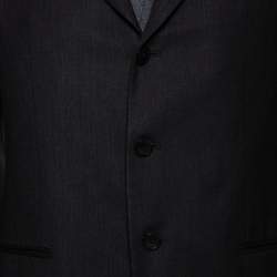 Armani Collezioni Charcoal Grey Wool Single Breasted Blazer L