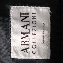 Pre Owned جاكيت بليزر أرماني كوليزوني كشمير وصوف رصاصي داكن أزرار أمامية مقاس كبير جداً (اكس لارج)