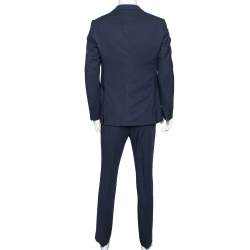 Pre Owned Armani Collezioni Navy Blue Wool Single Breasted Metropolitan Suit L