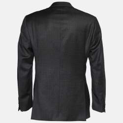 مملوكة مسبقًا Armani Collezioni Dark Grey Wool Tailored Blazer L