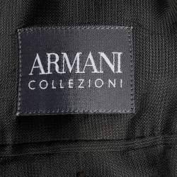 مملوكة مسبقًا Armani Collezioni Dark Grey Wool Tailored Blazer L