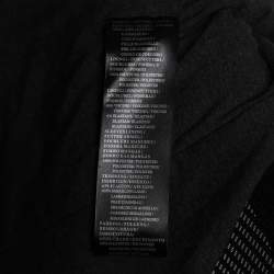 Pre Owned Armani Collezioni Black Leather Shearling Trimmed Jacket L