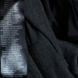 Pre Owned Armani Collezioni Black Leather Shearling Trimmed Jacket L