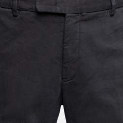 Pre Owned Armani Collezioni Black Cotton Tapered Pants XXL