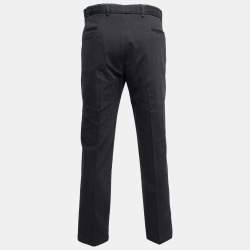 Pre Owned Armani Collezioni Black Cotton Tapered Pants XXL