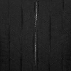 Pre Owned Armani Collezioni Black Knit Zip Front Long Sleeve Jacket XL