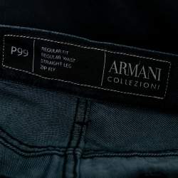 Pre Owned بنطلون جينز أرماني كالزوني قطن كحلي قصة إعتيادية مقاس كبير