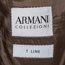 Pre Owned Armani Collezioni Beige Camel Single Breasted Blazer L