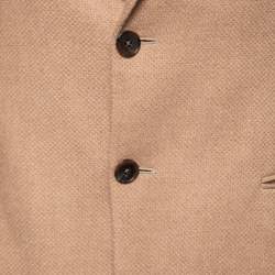 Pre Owned Armani Collezioni Beige Camel Single Breasted Blazer L