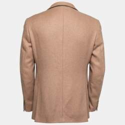 Pre Owned Armani Collezioni Beige Camel Single Breasted Blazer L