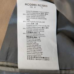 Pre Owned Armani Collezioni Beige Wool & Linen Herringbone Blazer L