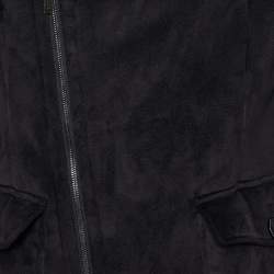 Pre Owned Armani Collezioni Black Faux Fur Contrast Detail Jacket M