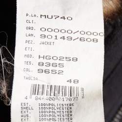 Pre Owned Armani Collezioni Black Faux Fur Contrast Detail Jacket M
