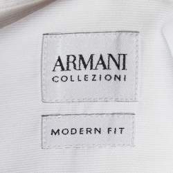Pre Owned Armani Collezioni White Cotton Modern Fit Shirt M