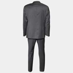 Pre Owned Armani Collezioni Grey Wool G-Line Suit XXL