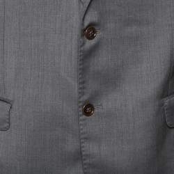 Pre Owned Armani Collezioni Grey Wool G-Line Suit XXL