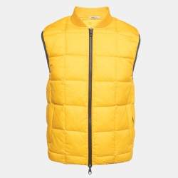 Armani Collezioni Yellow Synthetic Sleeveless Down Jacket M Armani