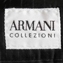 Pre Owned Armani Collezioni Grey Checked Wool Single Breasted Blazer XXL
