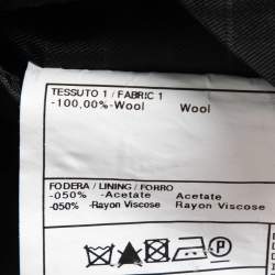 Pre Owned Armani Collezioni Grey Checked Wool Single Breasted Blazer XXL