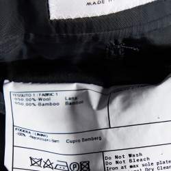 Pre Owned Armani Collezioni Navy Blue Patterned Wool & bamboo Blazer XL