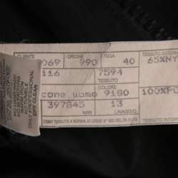 Pre Owned Armani Collezioni Black Textured Cotton Zip Front Jacket L