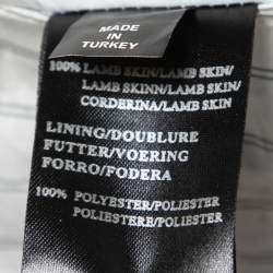 Pre Owned Armani Collezioni Black Leather Zip Front Jacket XL