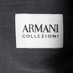 Pre Owned Armani Collezioni Grey Cotton Button Front Full Sleeve Shirt L