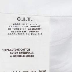 Pre Owned Armani Collezioni White Patterned Cotton Full Sleeve Shirt L