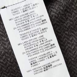 Pre Owned Armani Collezioni Grey Patterned Wool Single Breasted Jacket 4XL